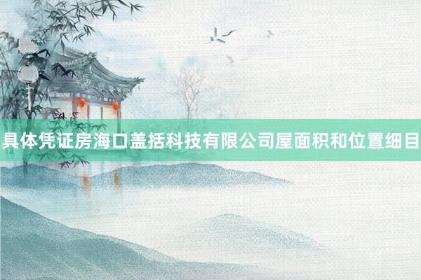 具体凭证房海口盖括科技有限公司屋面积和位置细目